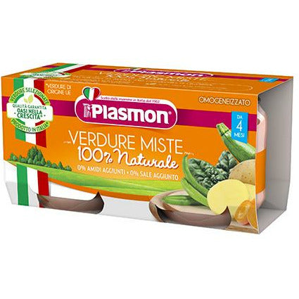 PLASMON OMOGENEIZED MIXED VEGETABLES FROM 4 MONTHS - 80 g x2