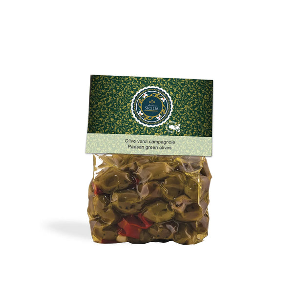 Olive Verdi Campagnole Siciliane - 400 g - 1