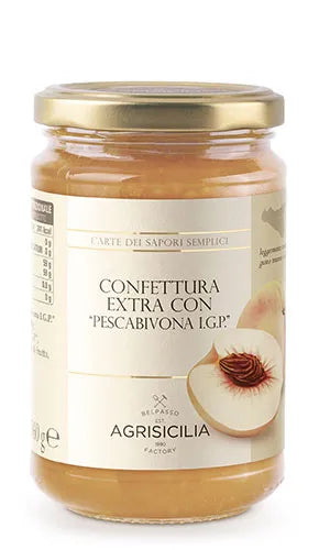 Agrisicilia Confettura Extra con Pesca di Bivona I.G.P. - 360 g - 1